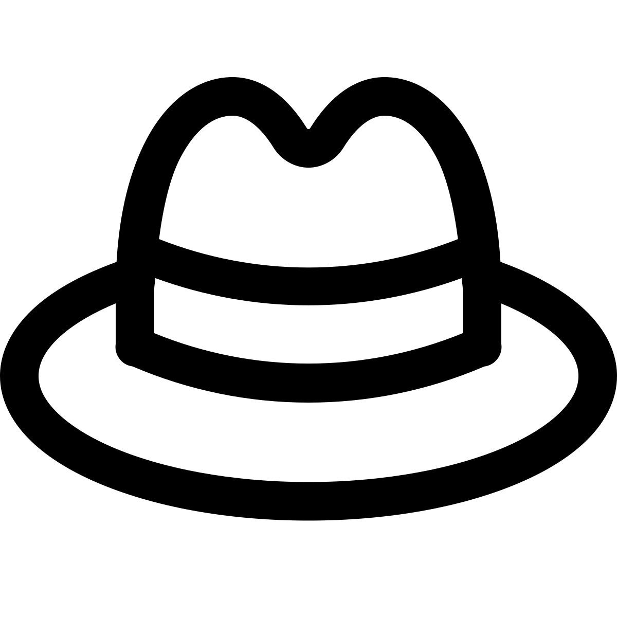 puffy outline style cappello da contadino icon