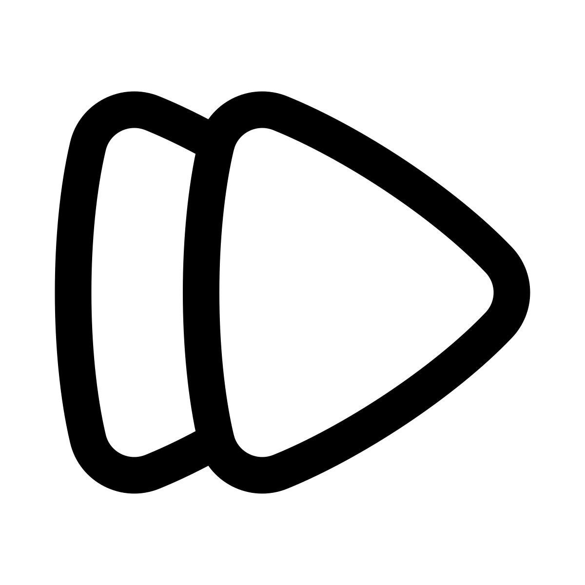 puffy outline style 빨리 감기 icon