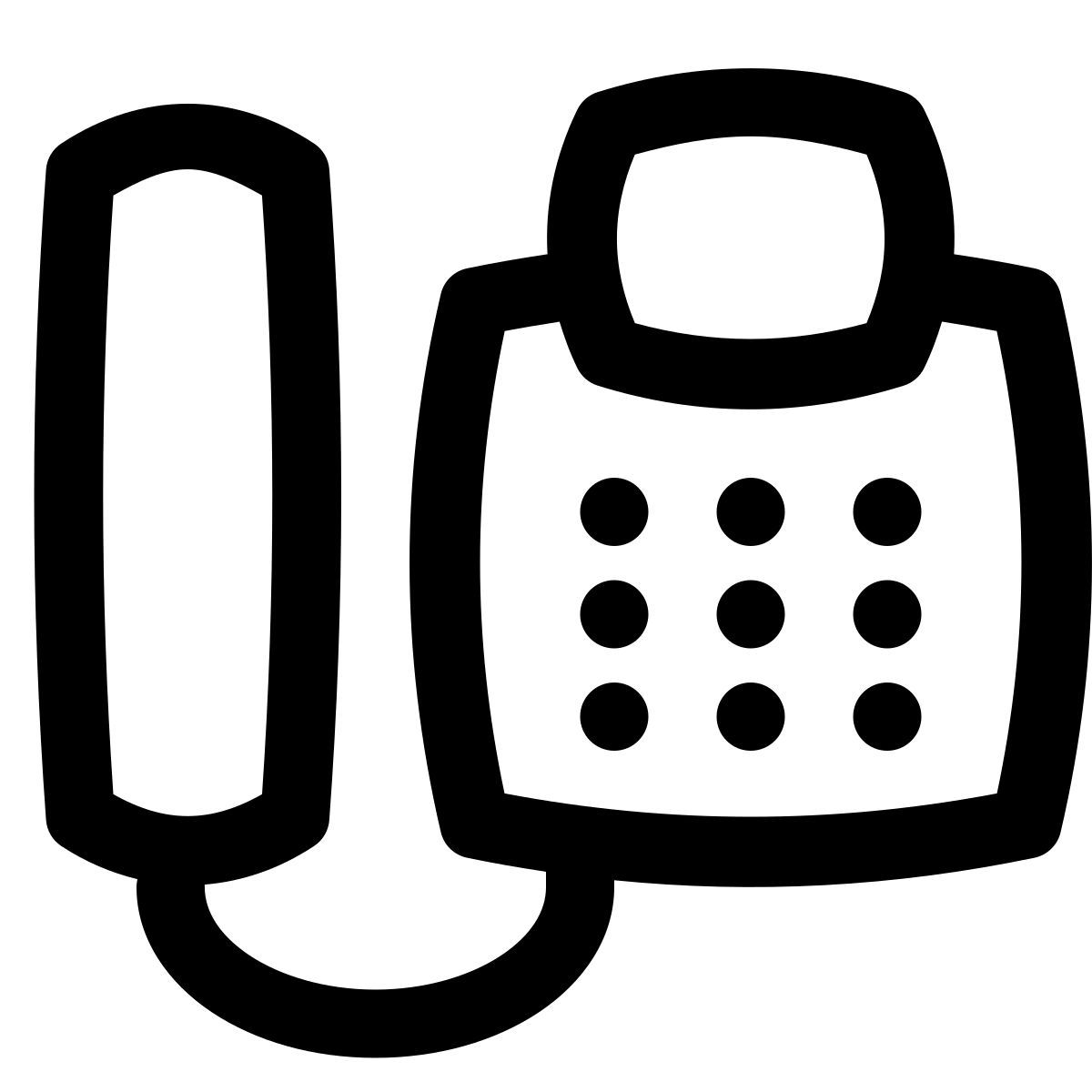 puffy outline style 팩스 icon