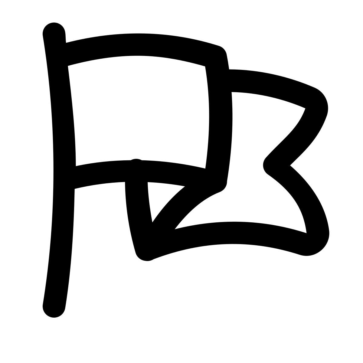 puffy outline style 黒旗 icon