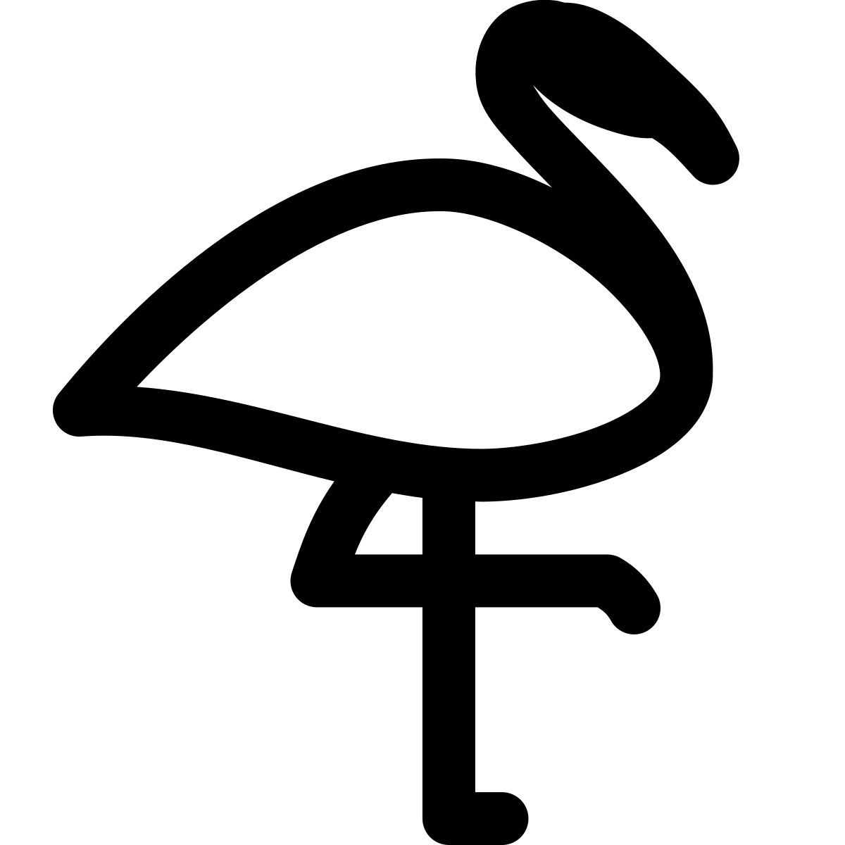 puffy outline style 플라밍고 icon