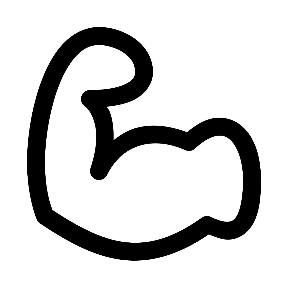 puffy outline style flessione del bicipite icon