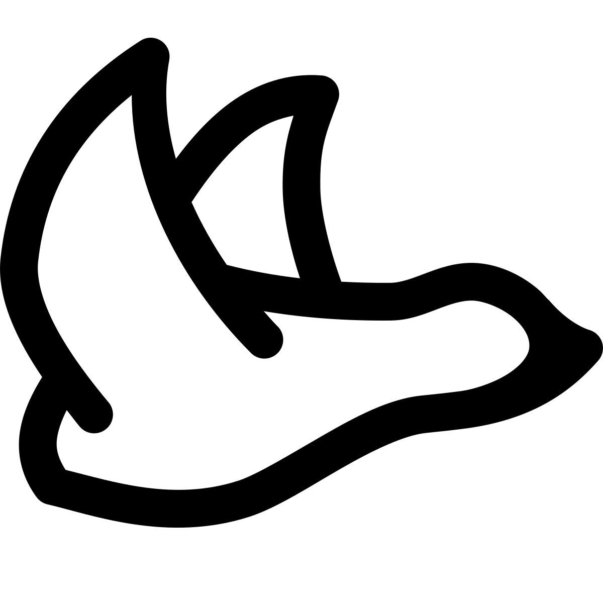 puffy outline style pato volador icon