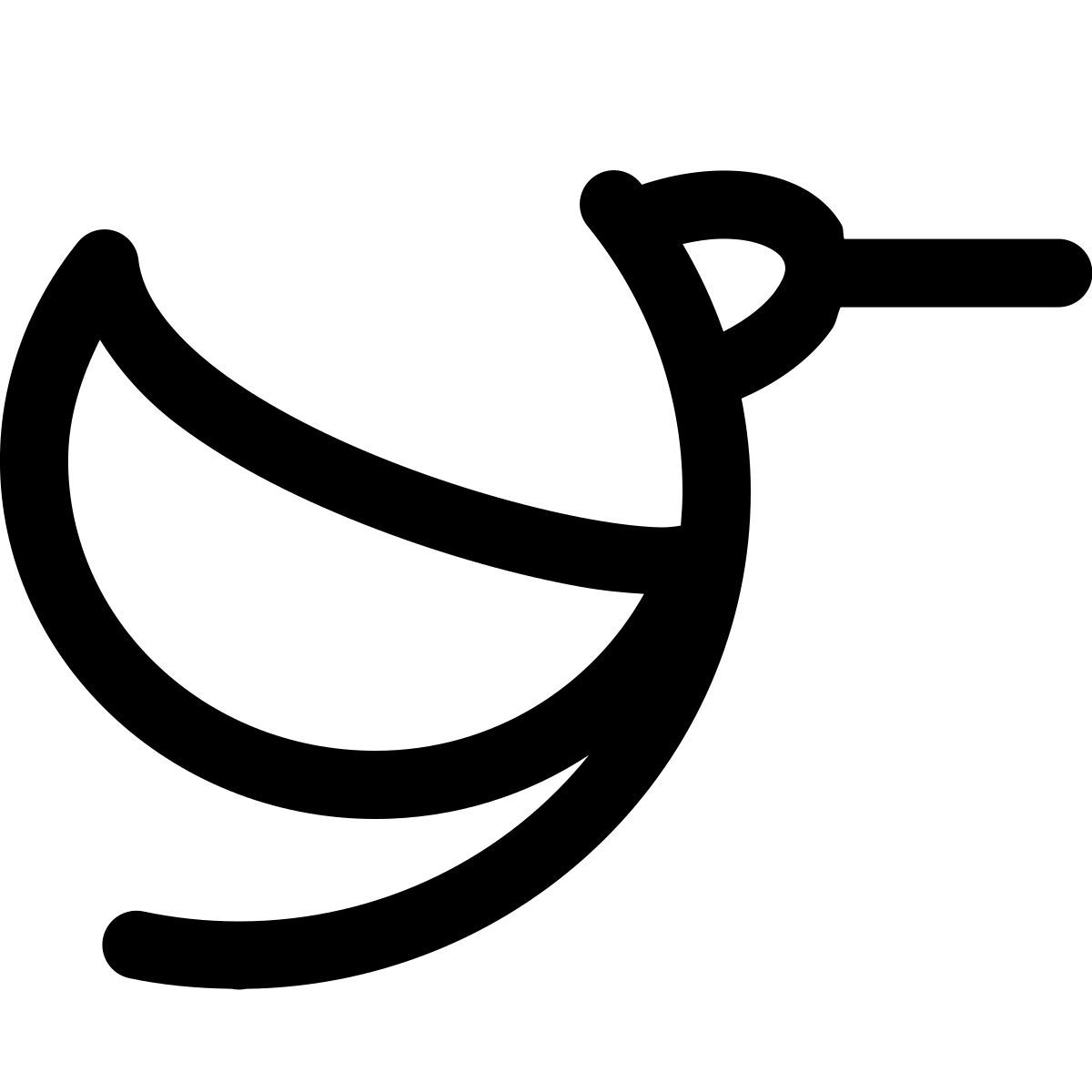 puffy outline style cegonha voando icon