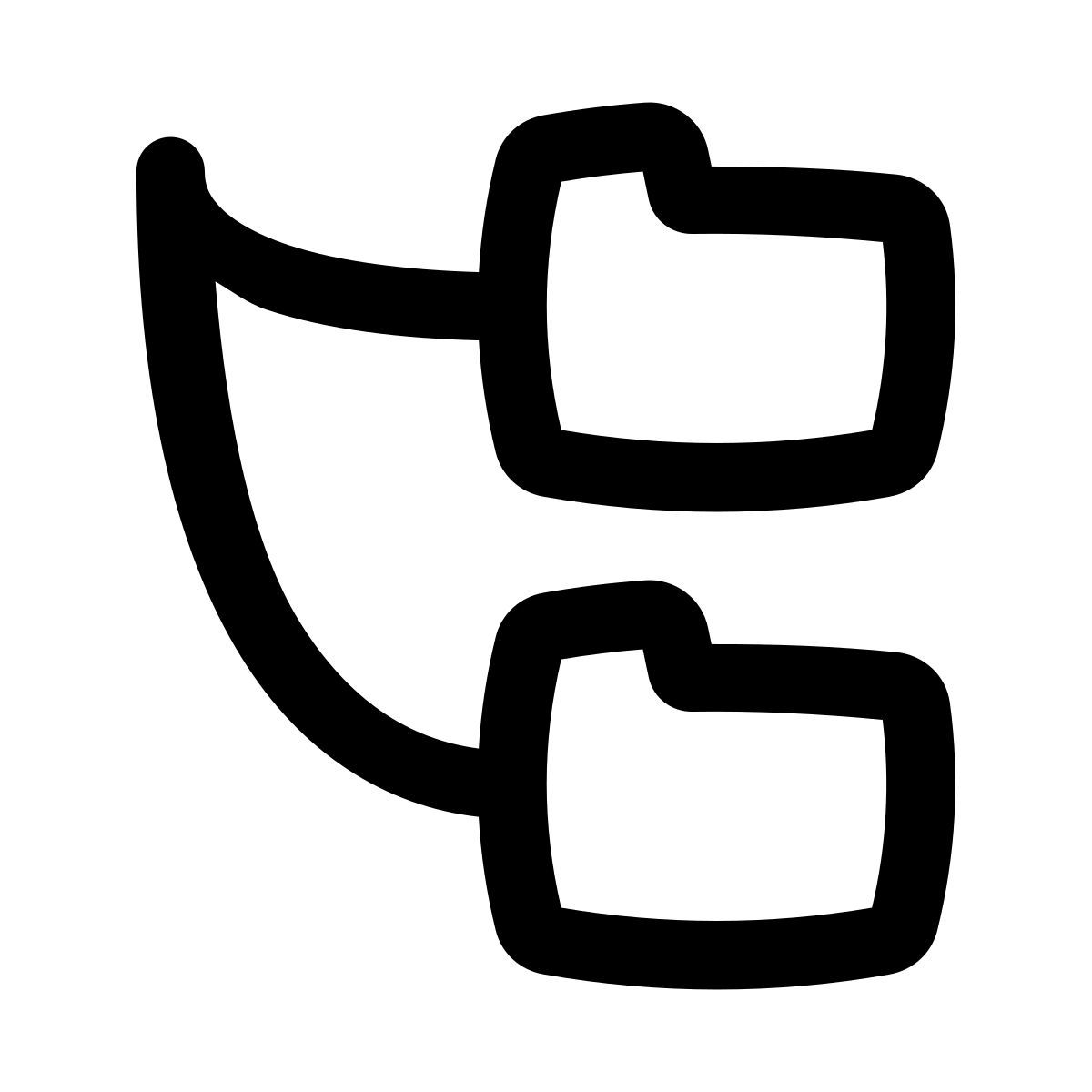 puffy outline style albero delle cartelle icon