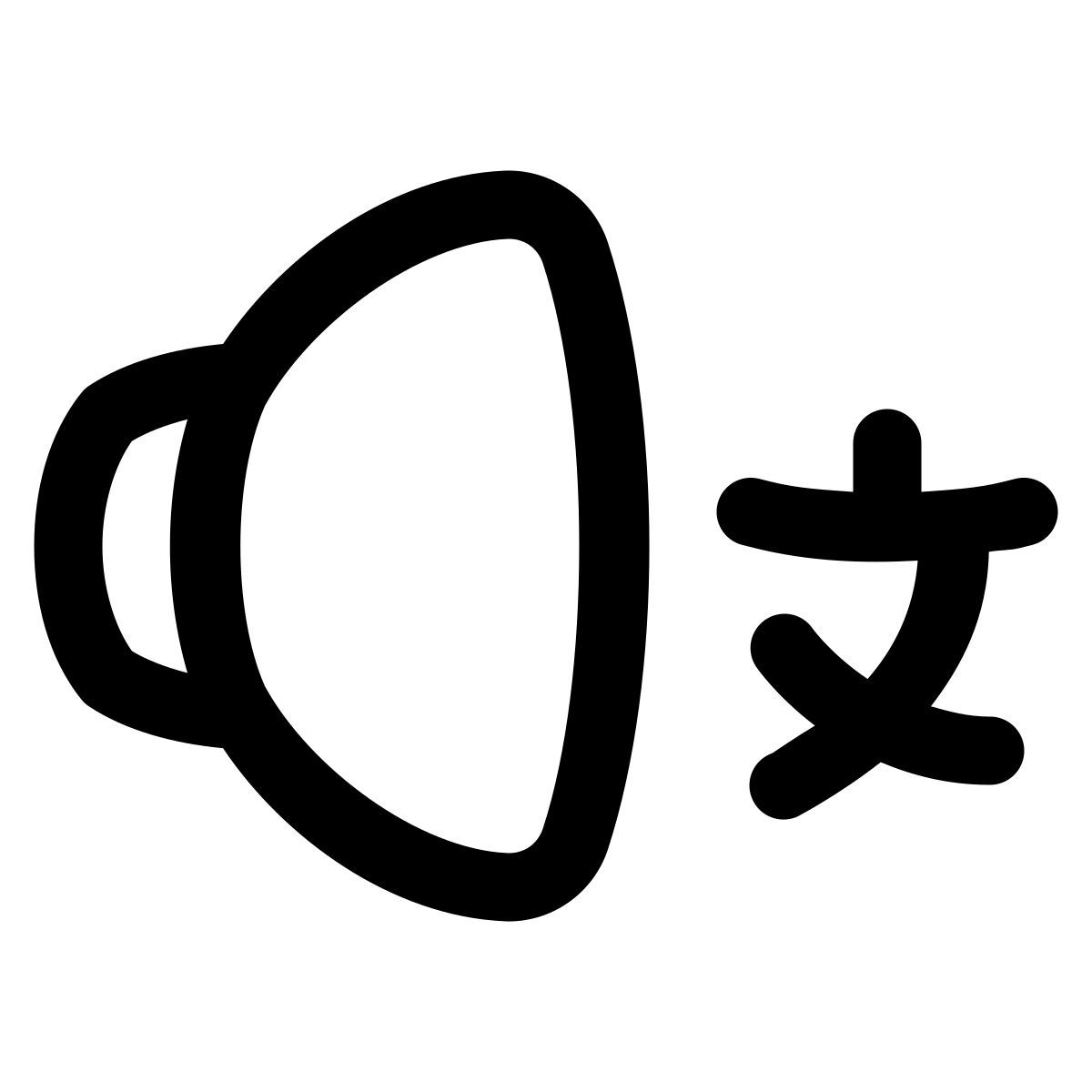 puffy outline style foreign language sound icon
