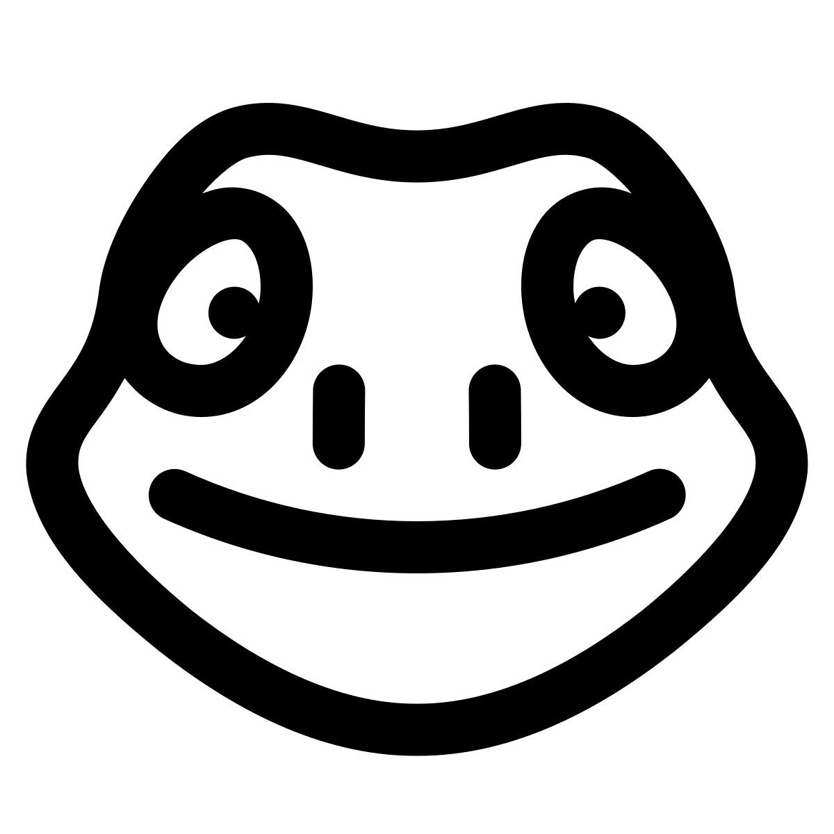 puffy outline style 青蛙脸 icon
