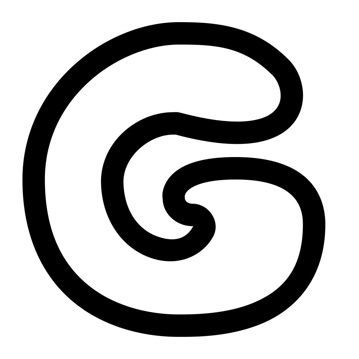 puffy outline style g icon