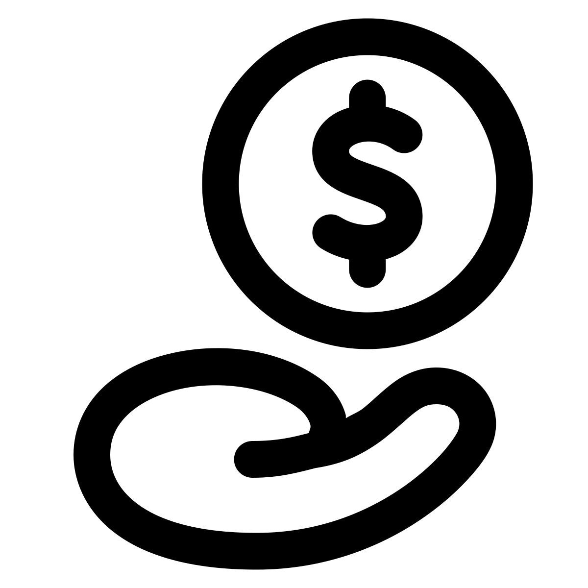 puffy outline style get cash icon