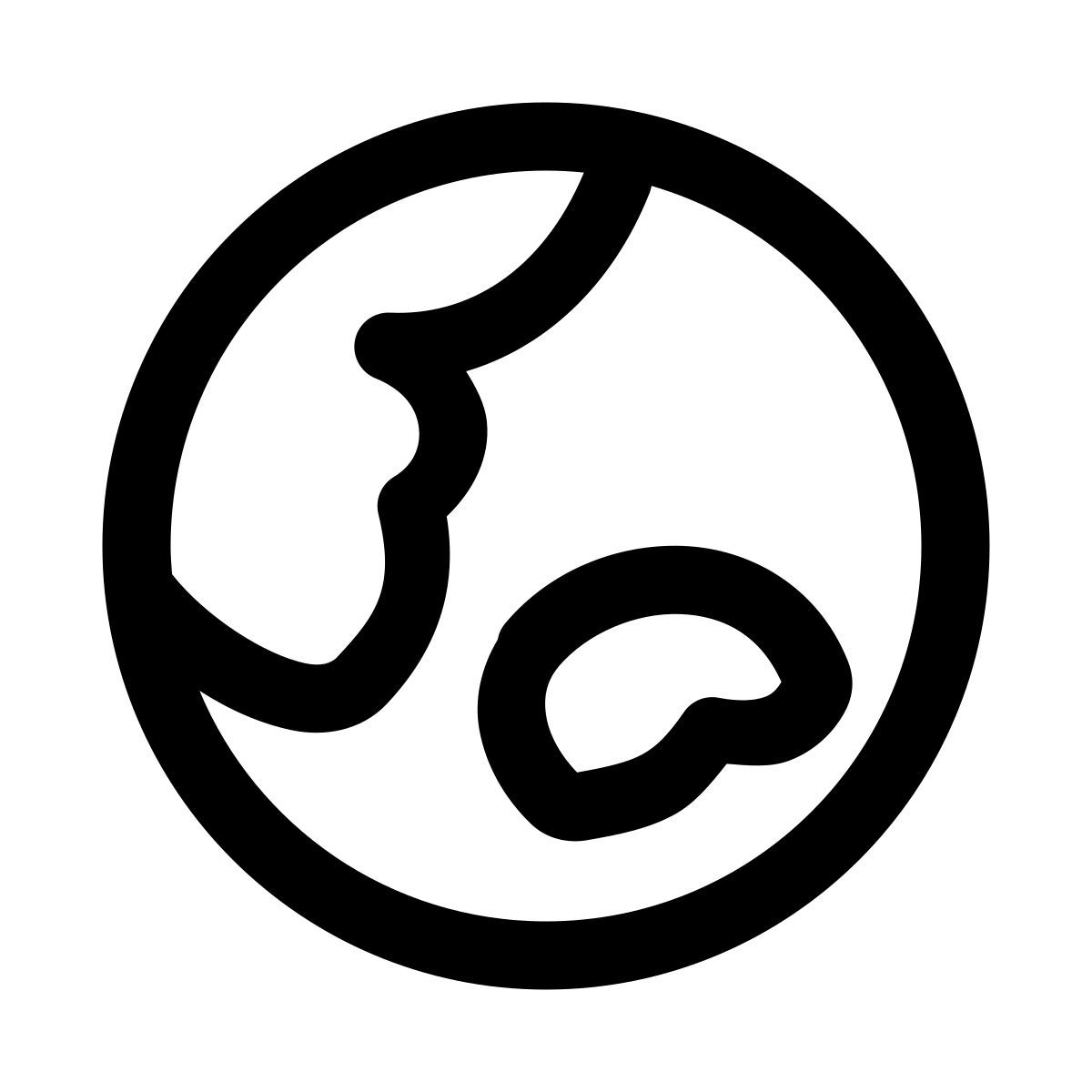 puffy outline style 글로브 아시아 icon