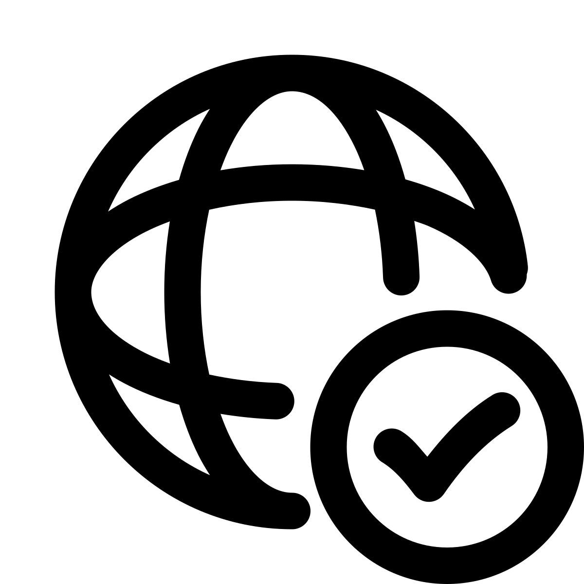 puffy outline style verificado pelo globo icon