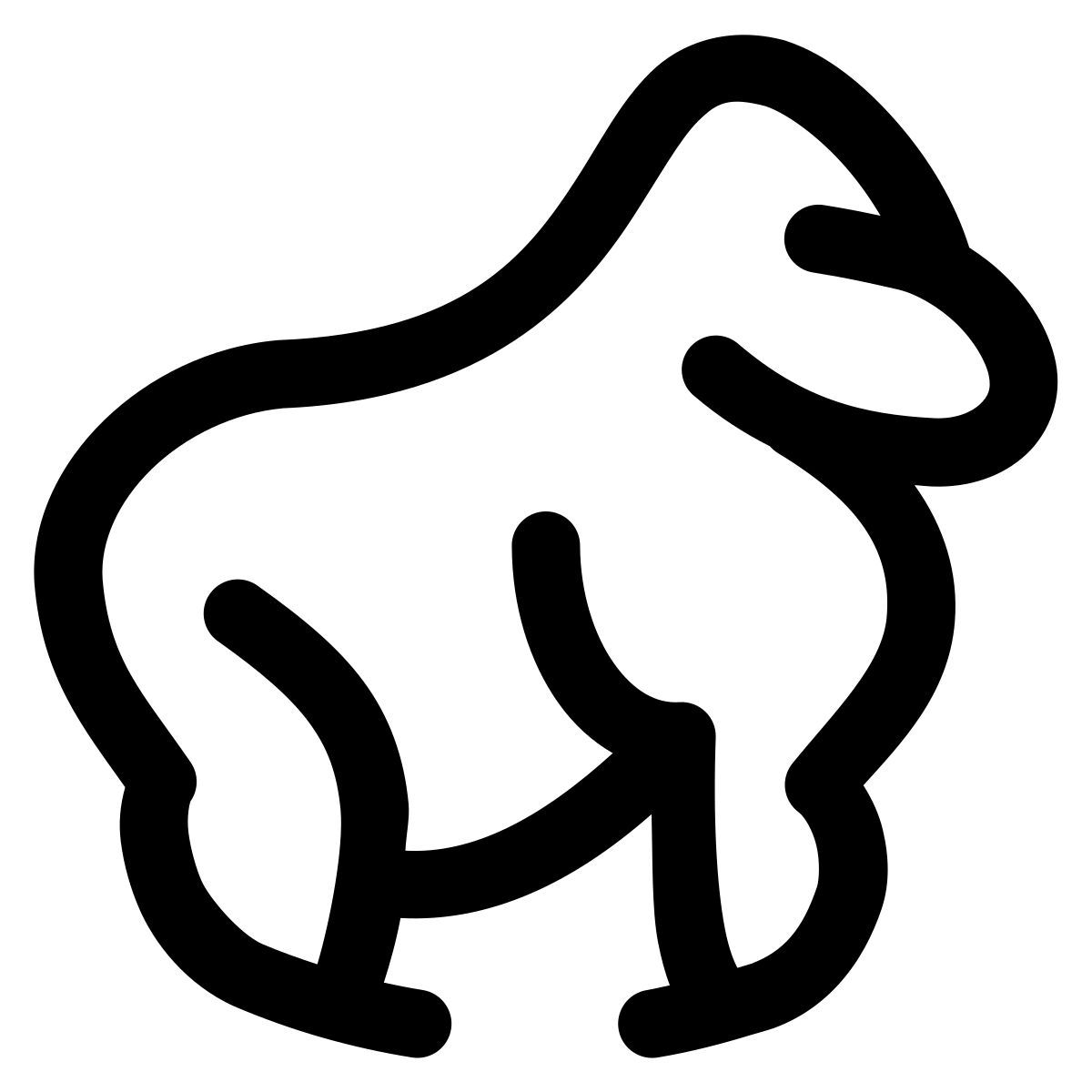 puffy outline style gorila icon