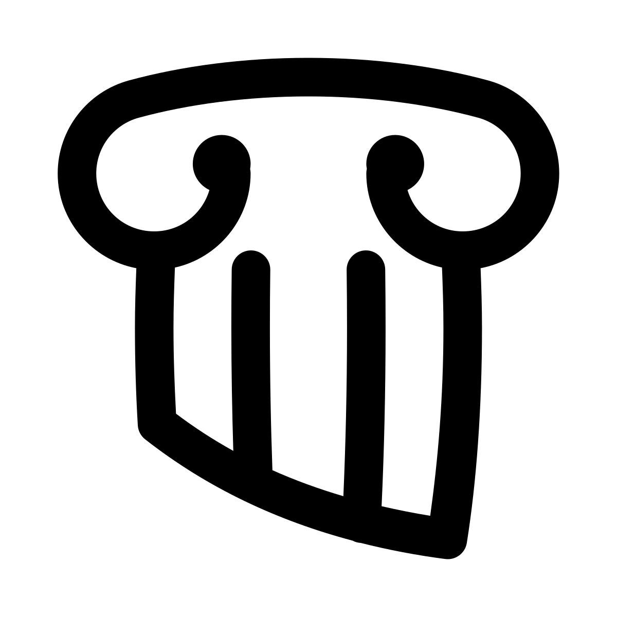 puffy outline style 그리스 기둥 자본 icon