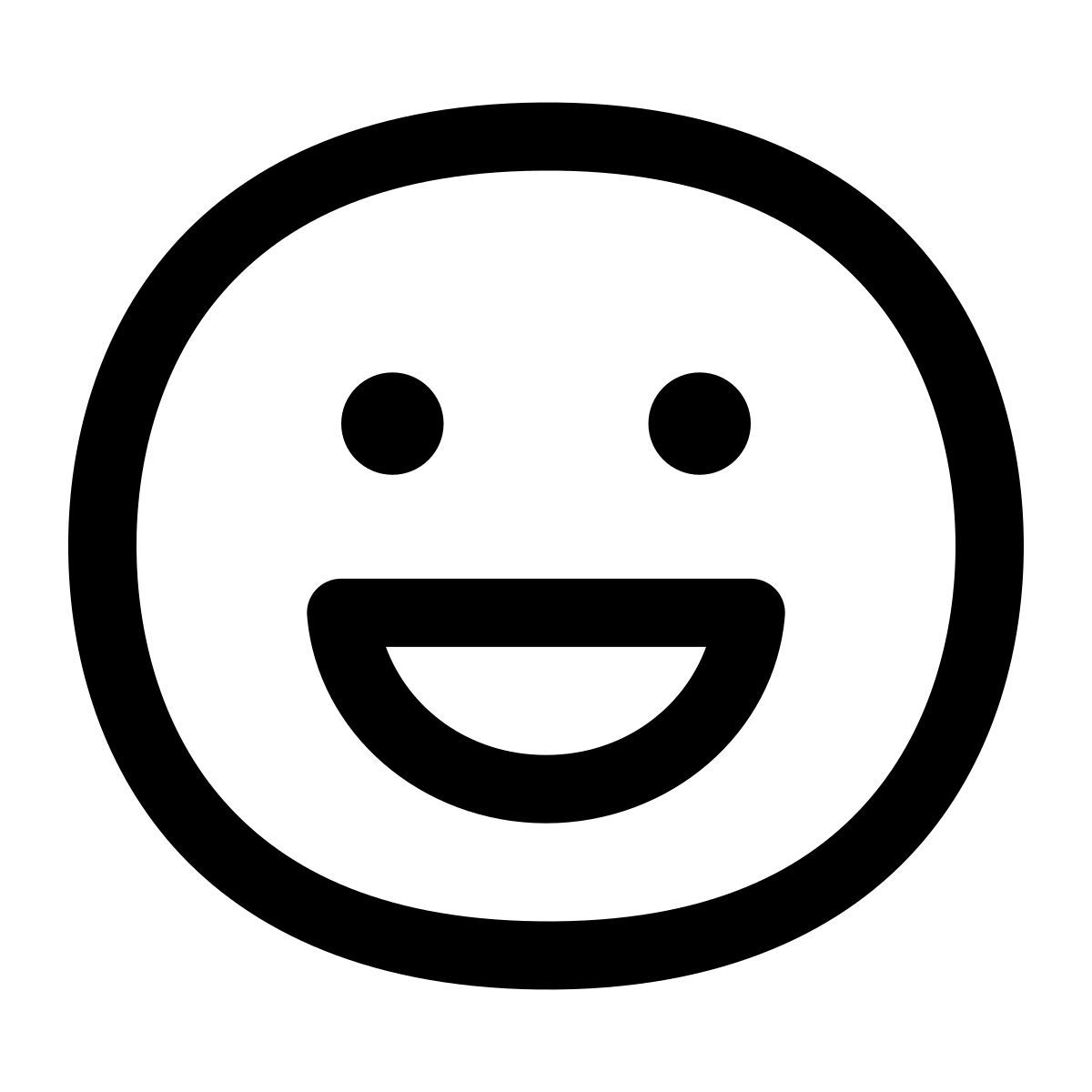 puffy outline style grinning face with big eyes icon