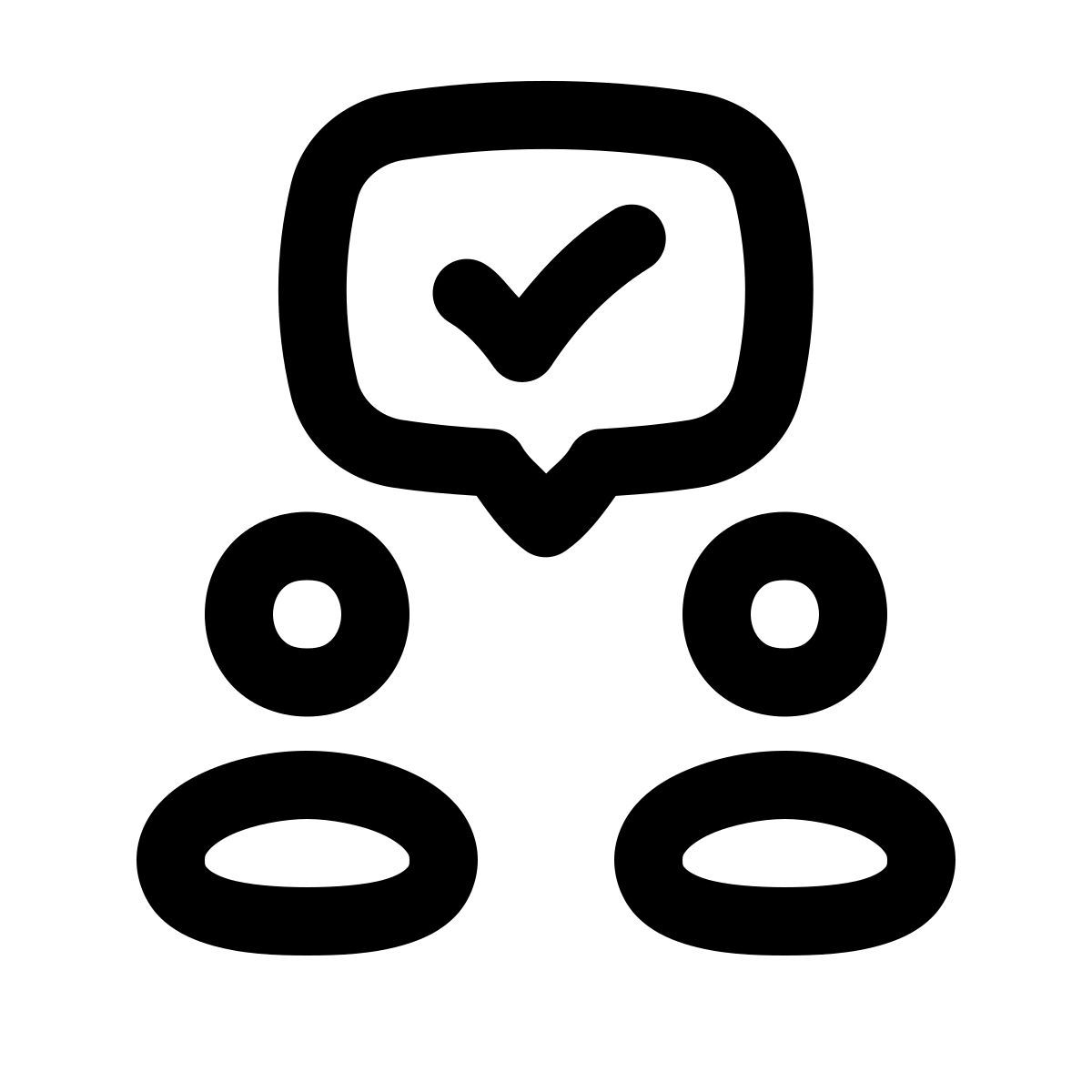 puffy outline style group task icon