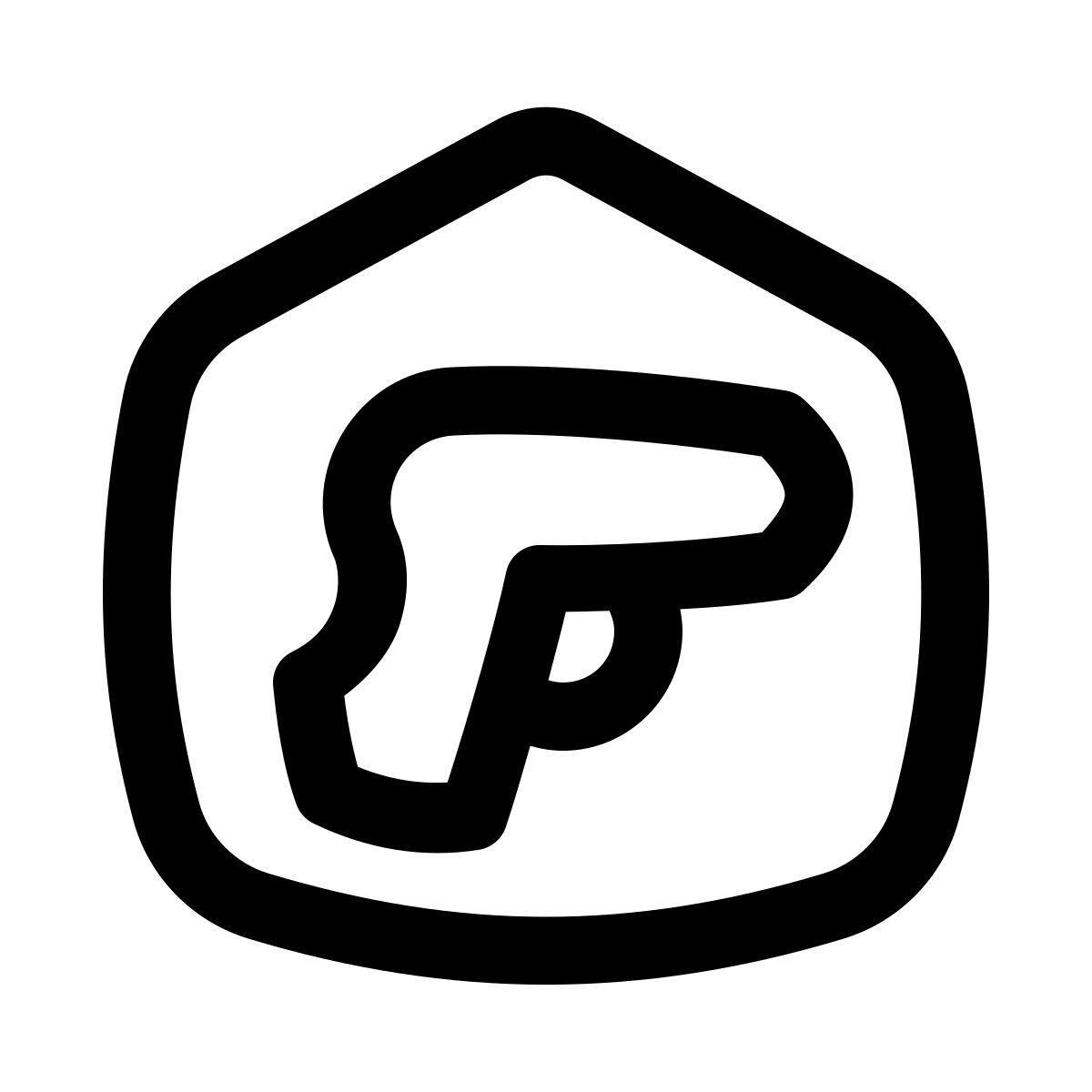 puffy outline style gun store icon