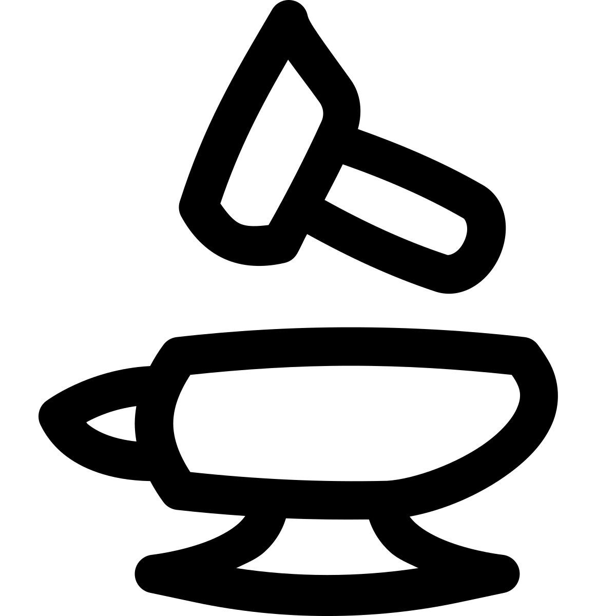 puffy outline style hammer und amboss icon