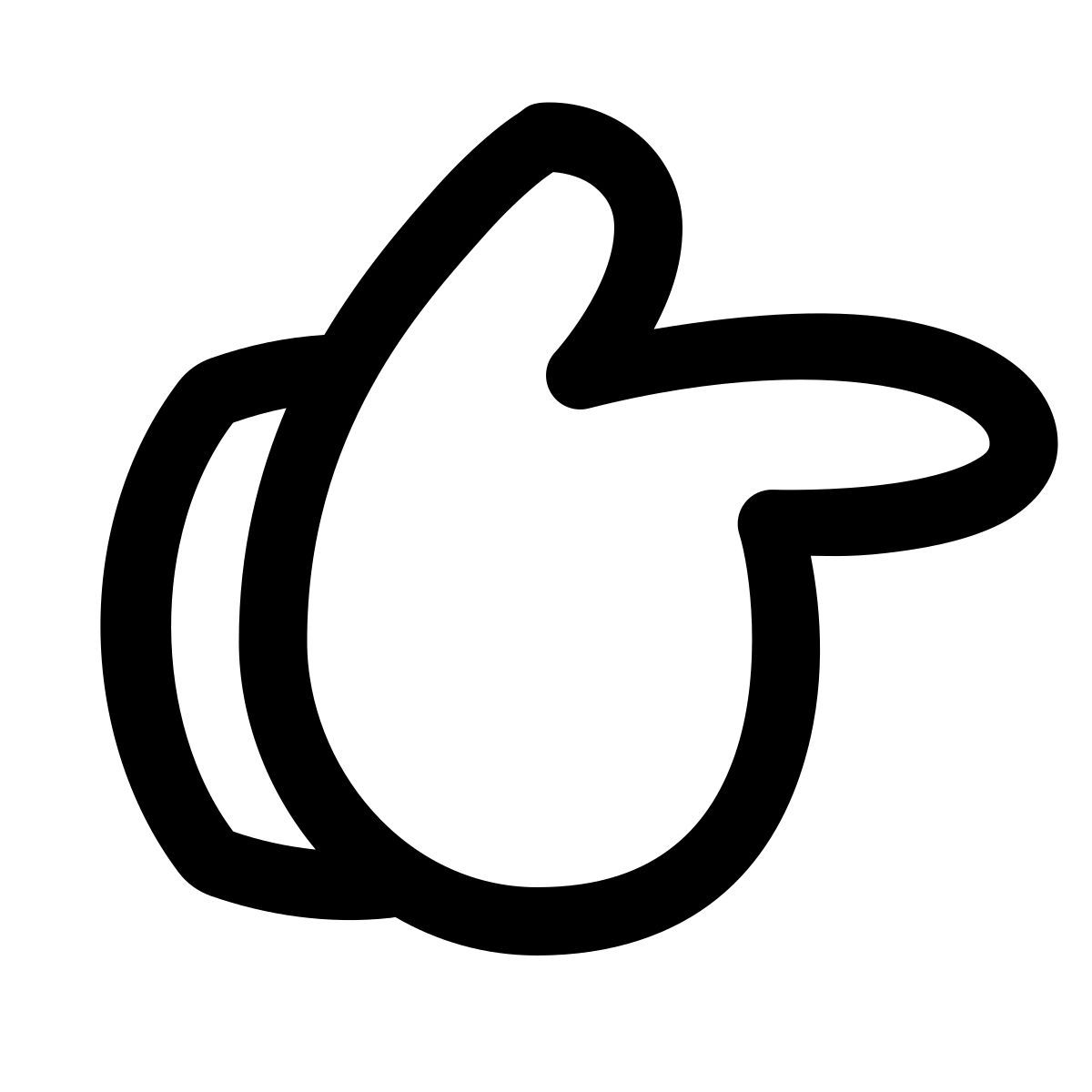 puffy outline style mano derecha icon