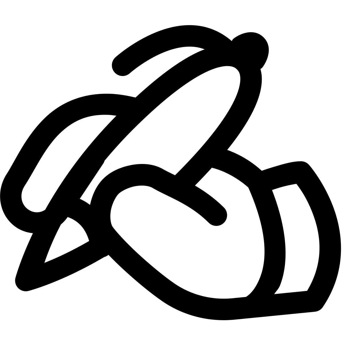 puffy outline style hand mit stift icon