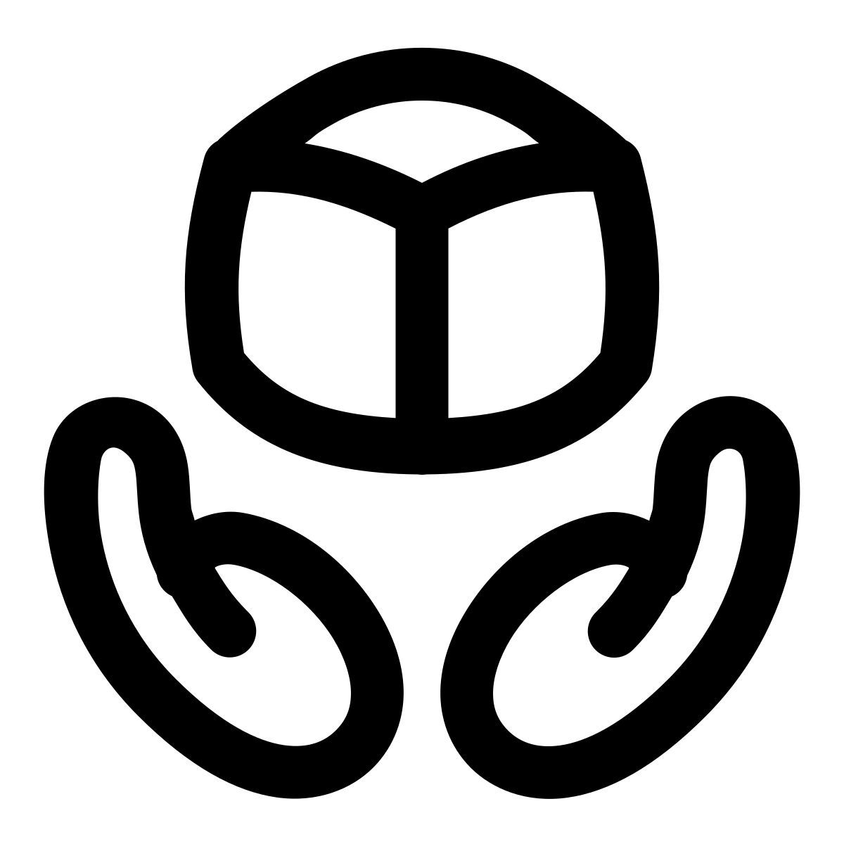 puffy outline style manuseie com cuidado icon