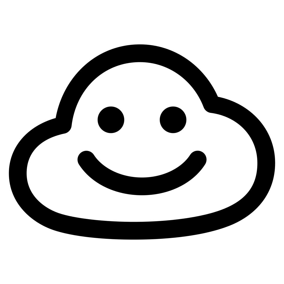 puffy outline style happy cloud icon