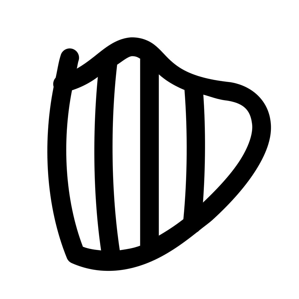 puffy outline style 하프 icon