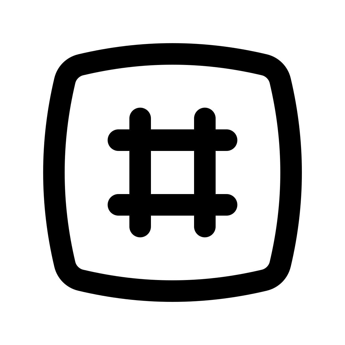 puffy outline style hashtag 2 icon