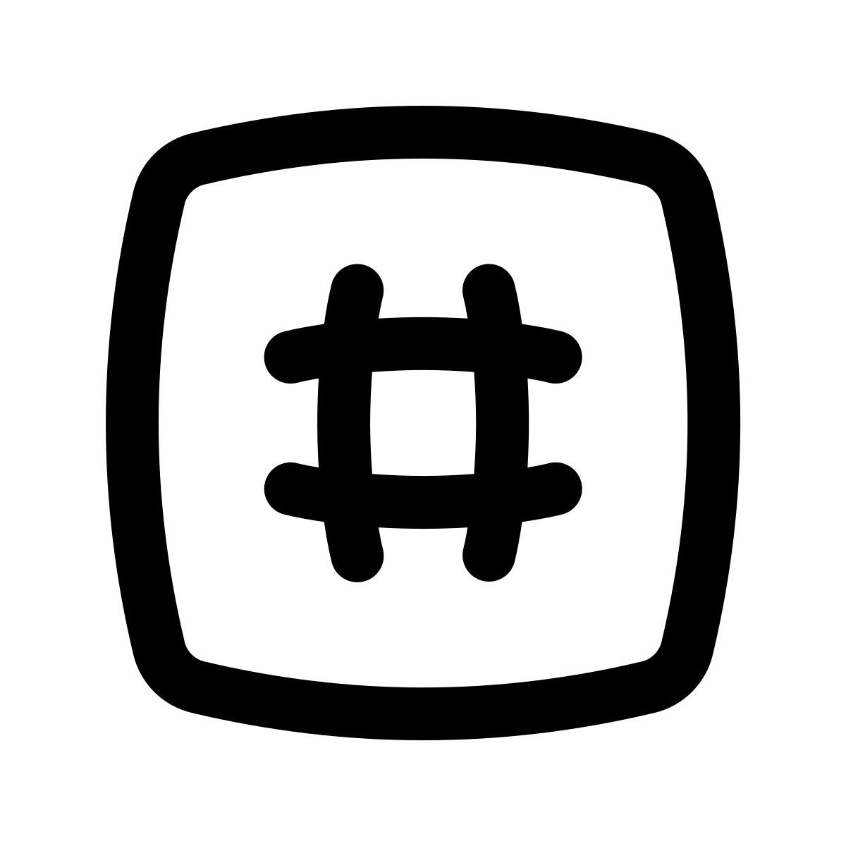 puffy outline style hashtag chiave icon