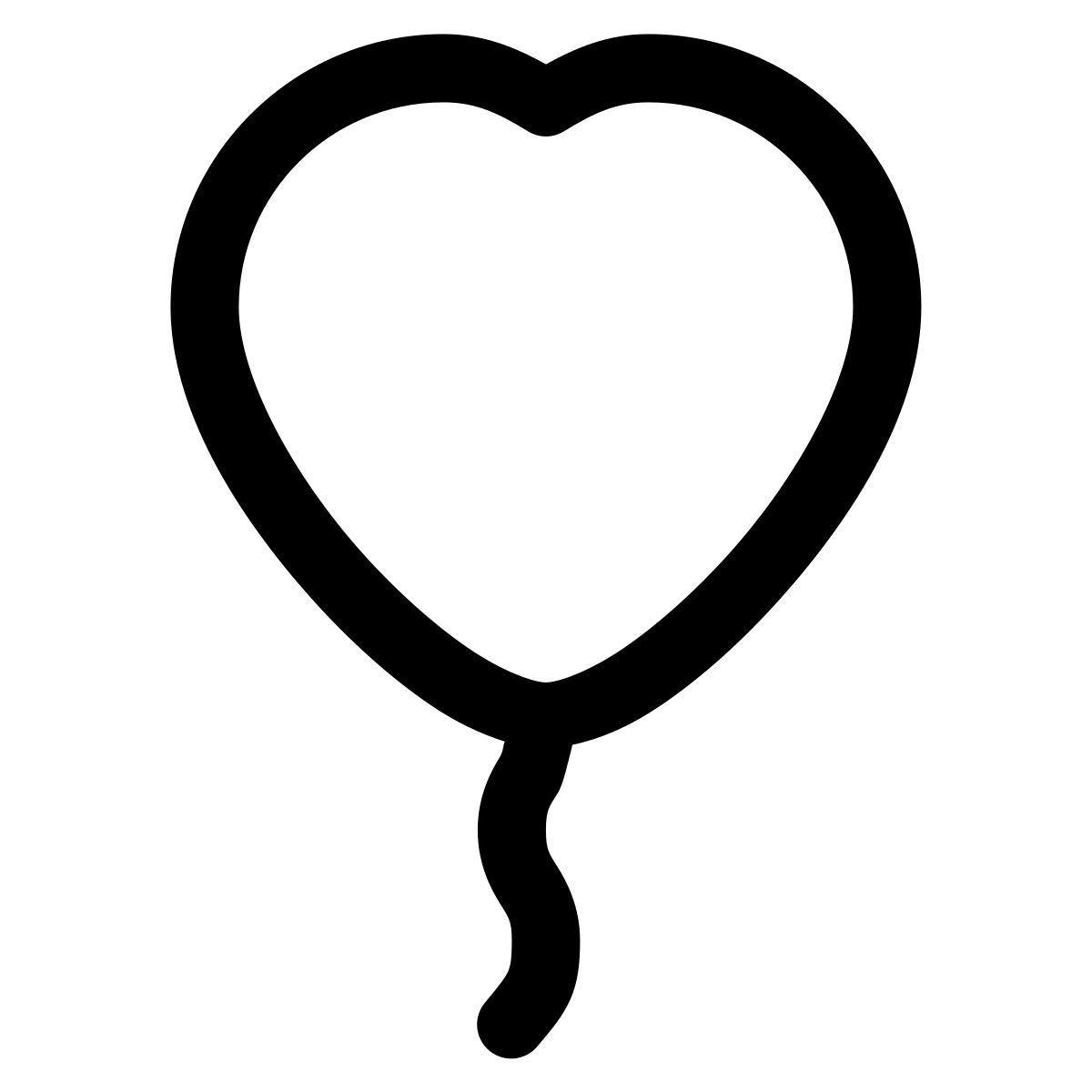 puffy outline style 心形气球 icon