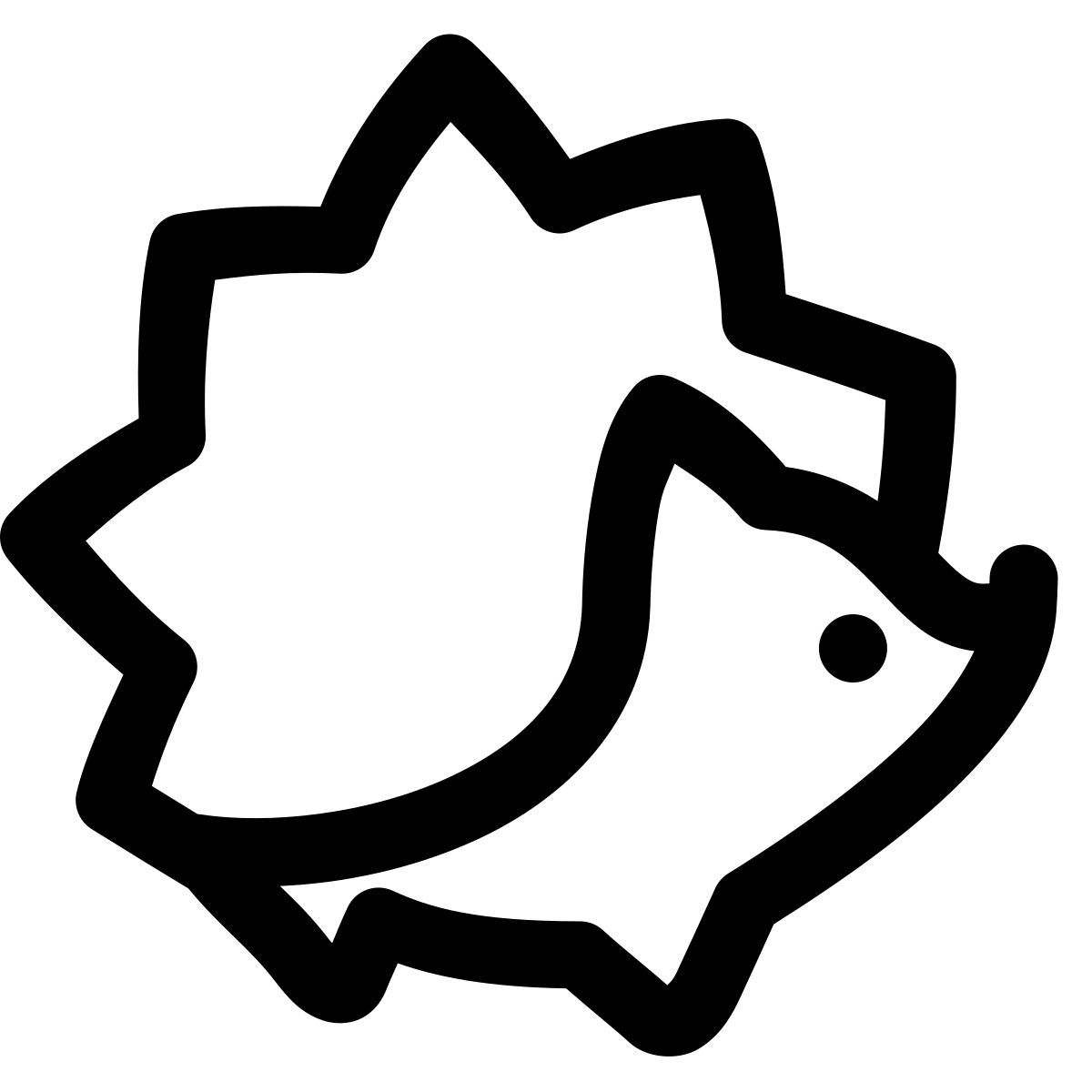 puffy outline style 고슴도치 icon