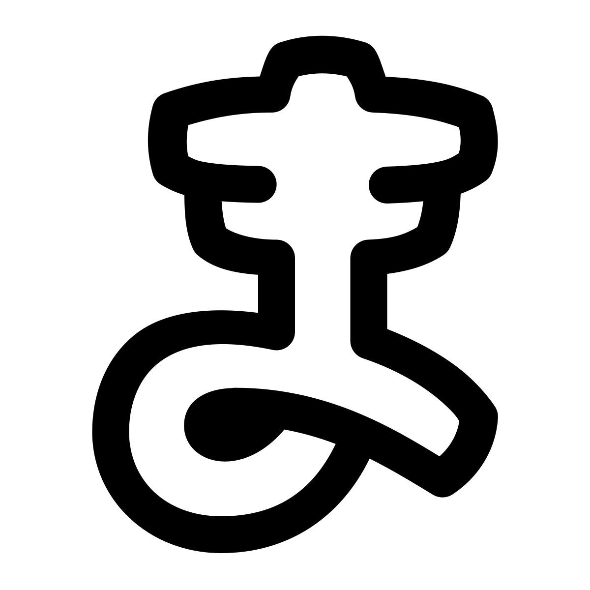 puffy outline style hiragana ma icon