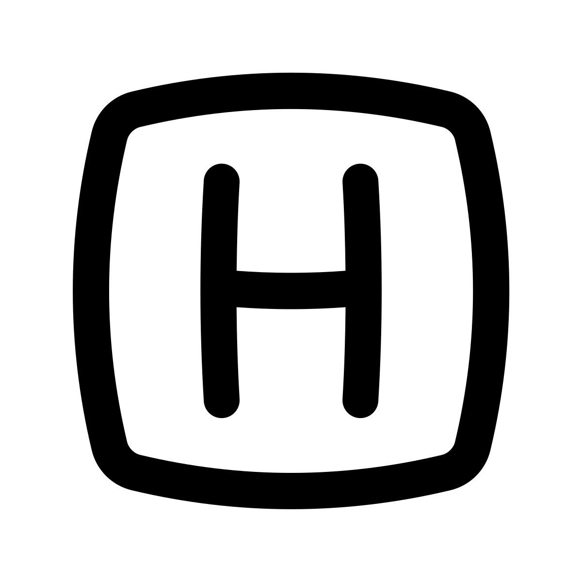 puffy outline style hospital sign icon