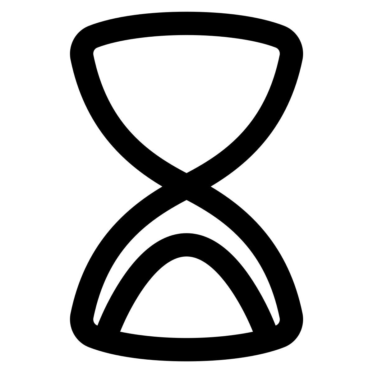 puffy outline style sanduhr sand unten icon