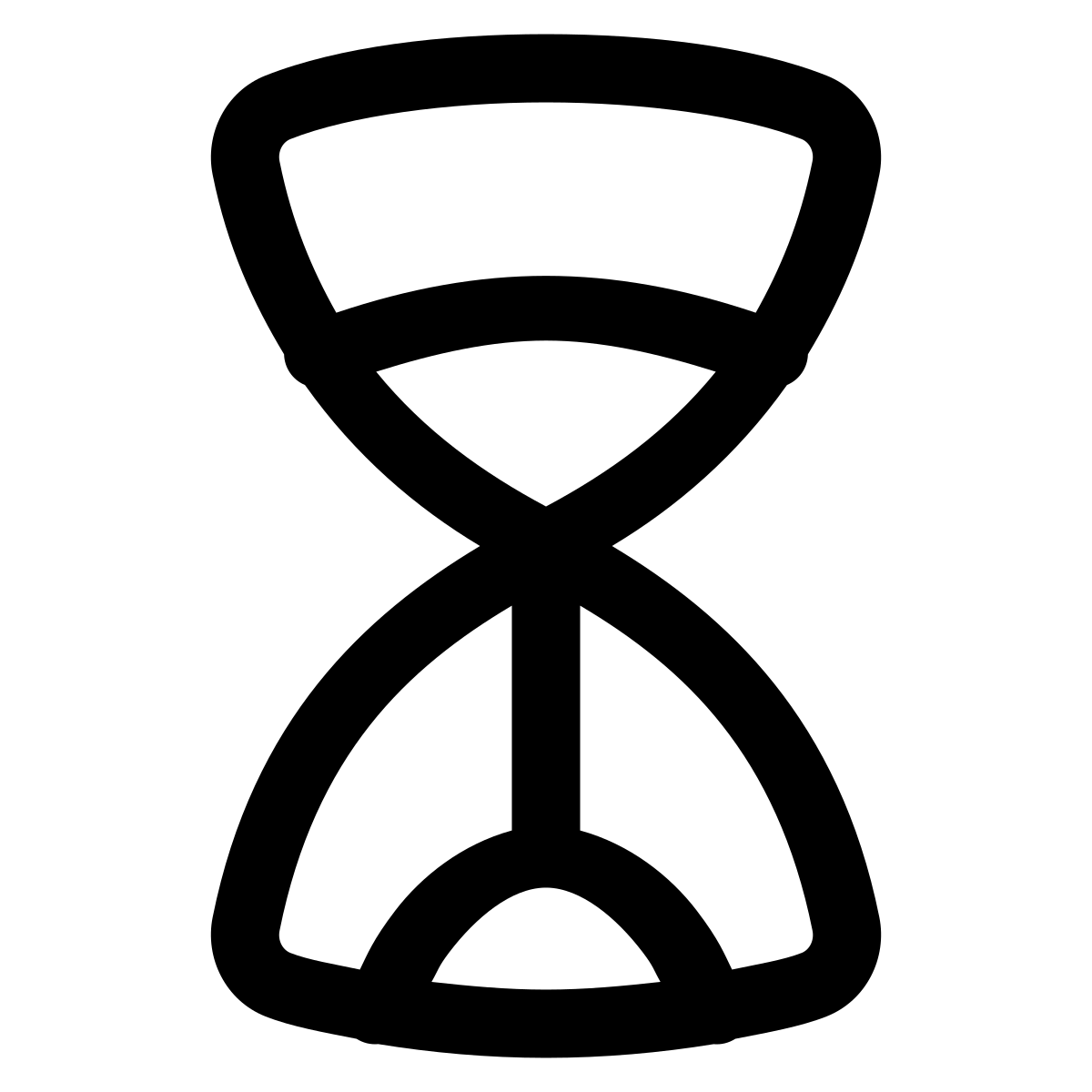 puffy outline style hourglass icon