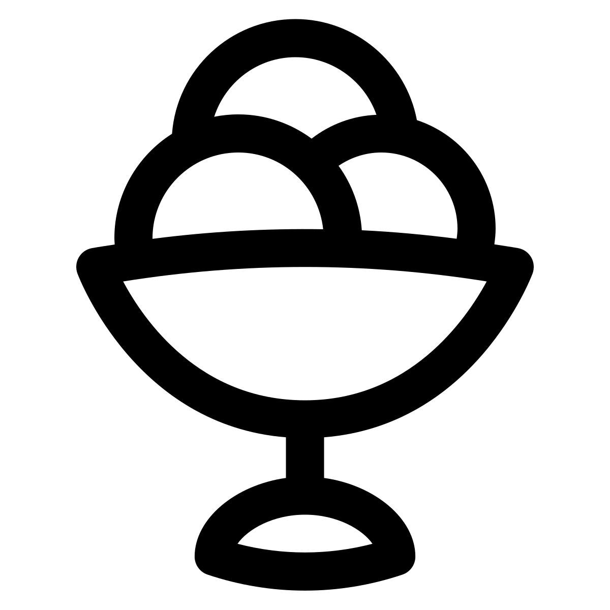 puffy outline style мороженое в вазочке icon