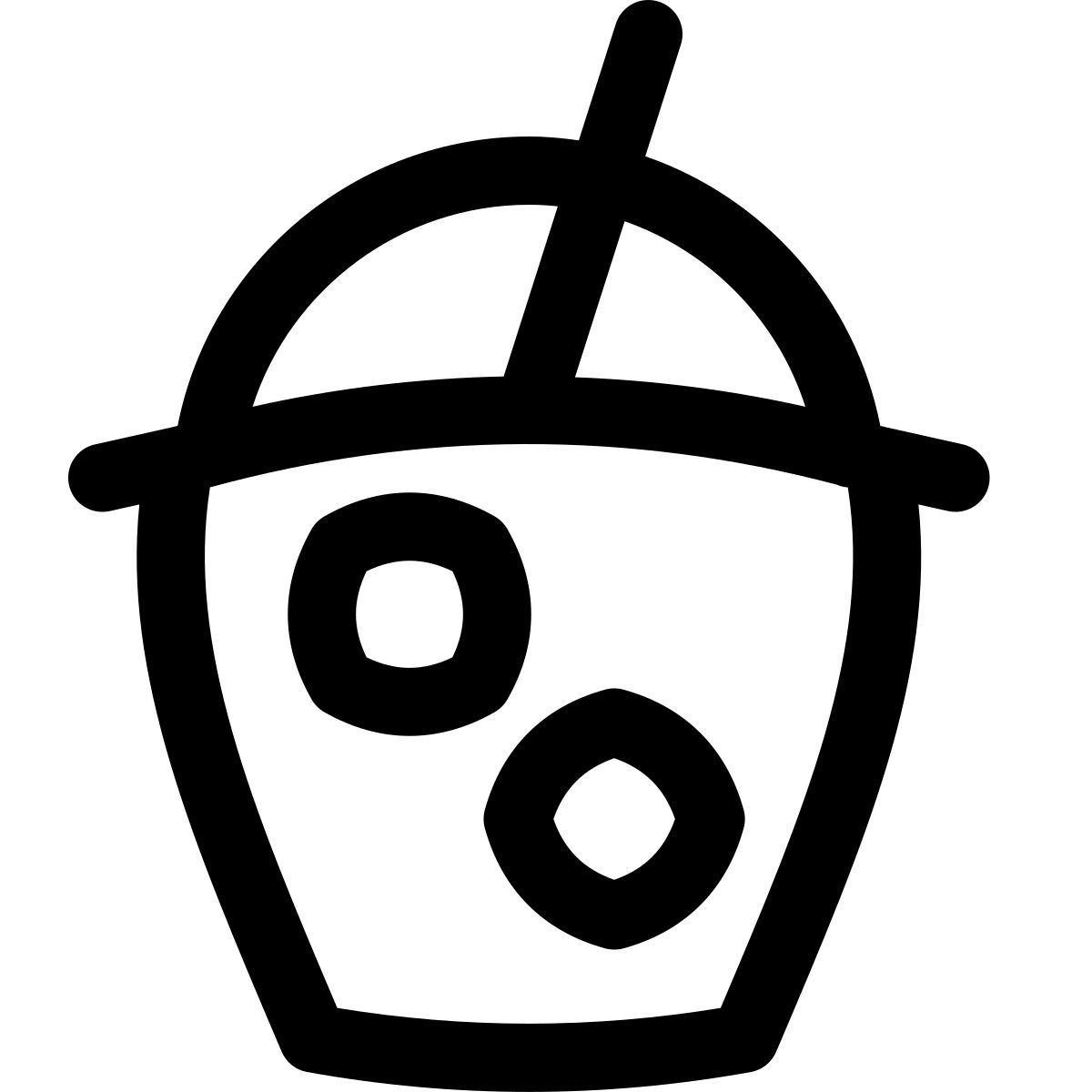 puffy outline style café gelado icon