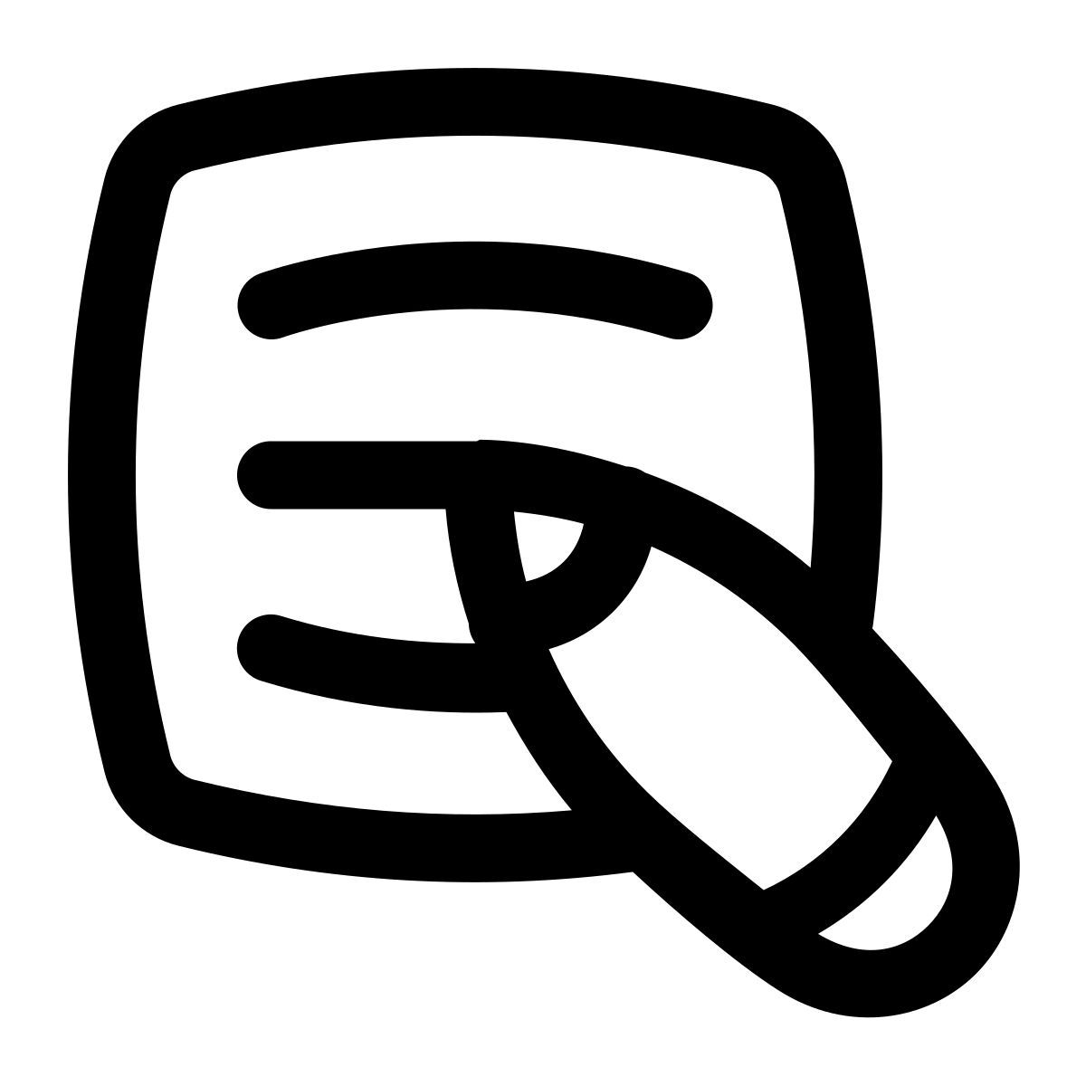 puffy outline style inschrift icon