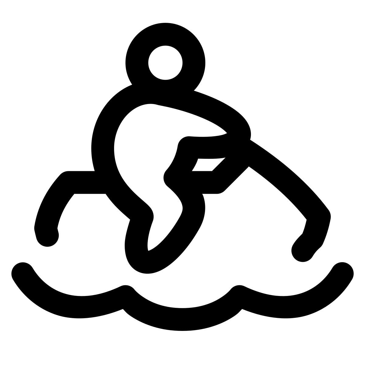 puffy outline style 喷气滑雪 icon