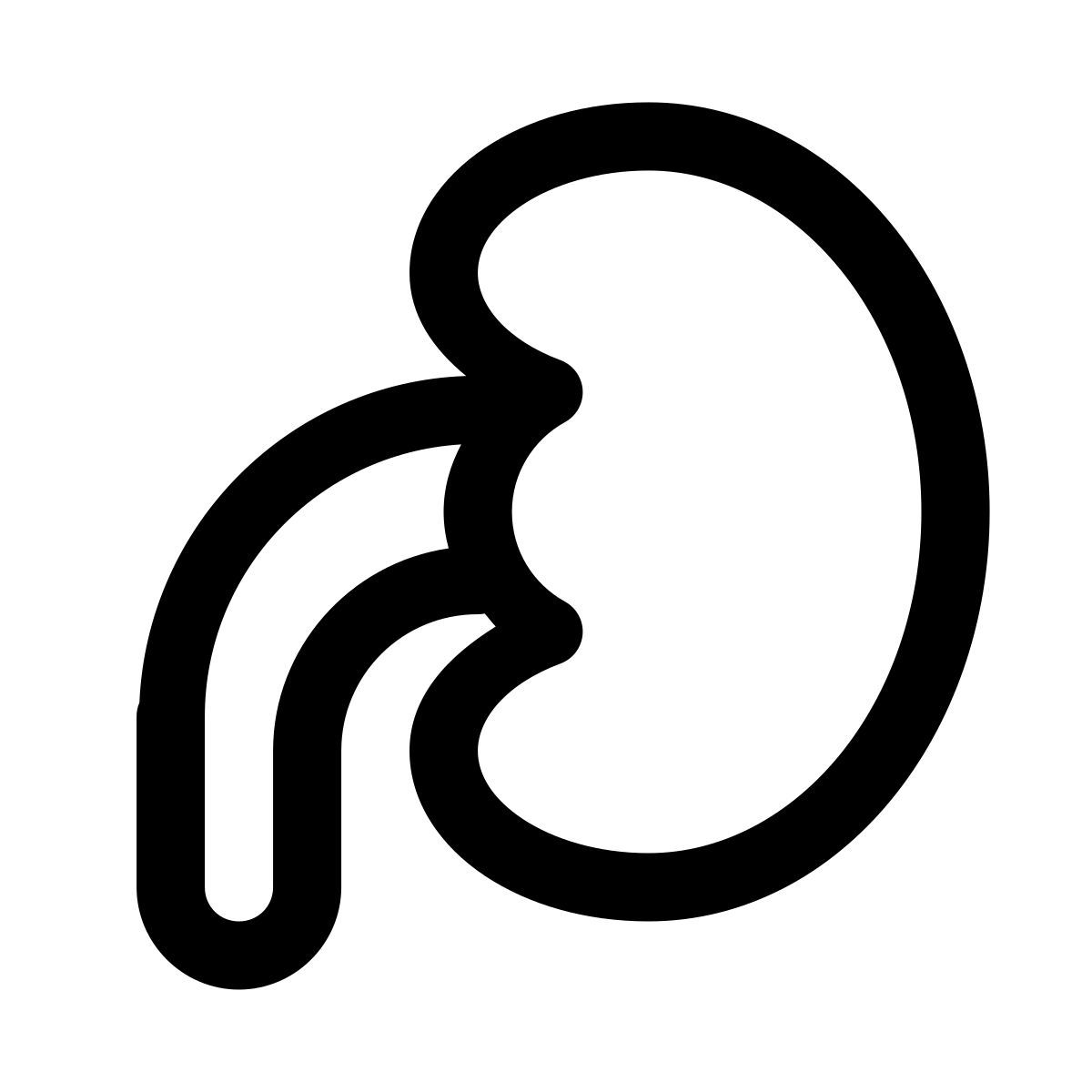 puffy outline style riñón icon