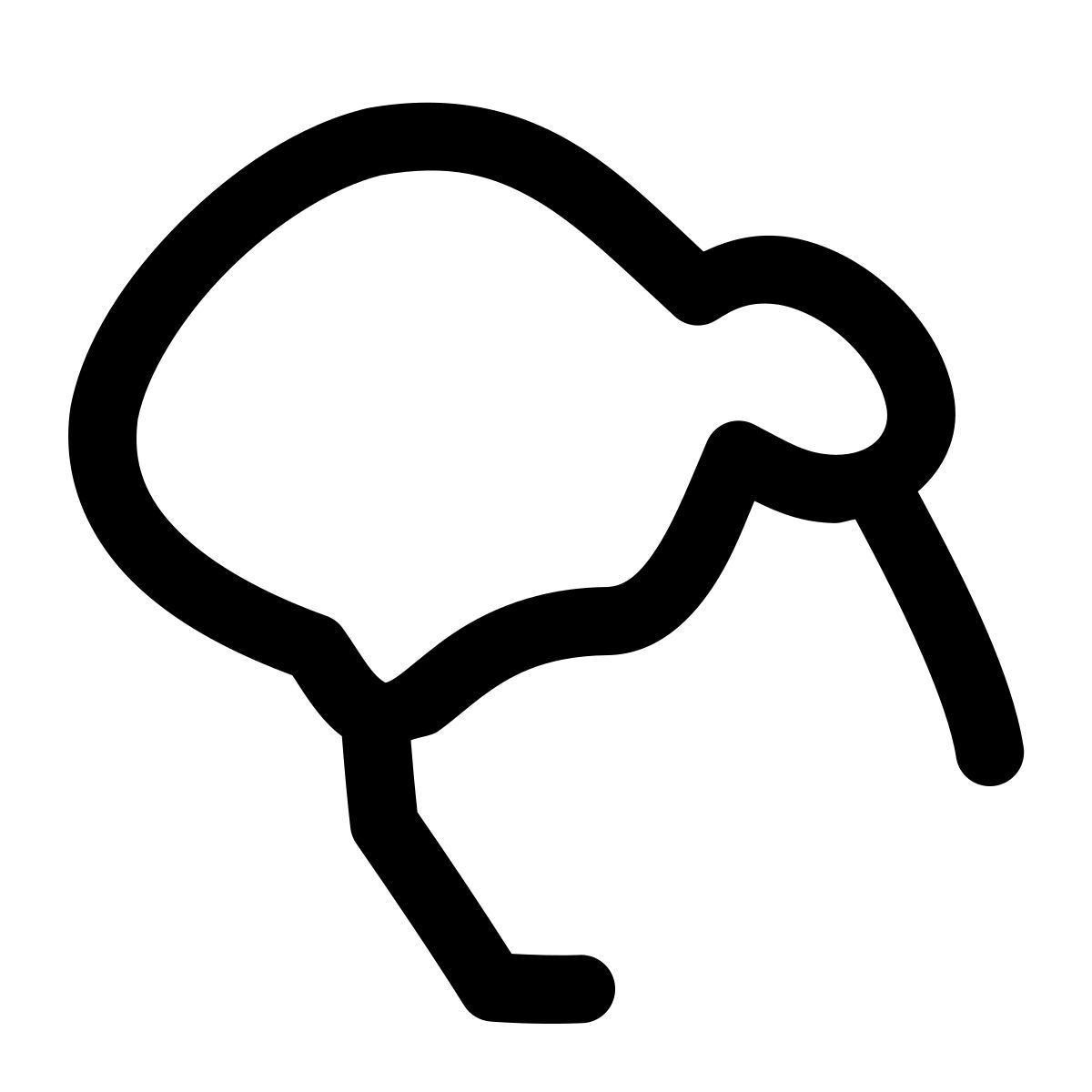 puffy outline style apteryx icon