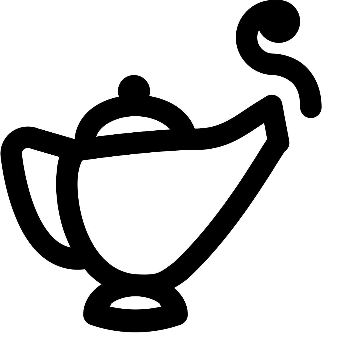 puffy outline style lampada di aladino icon