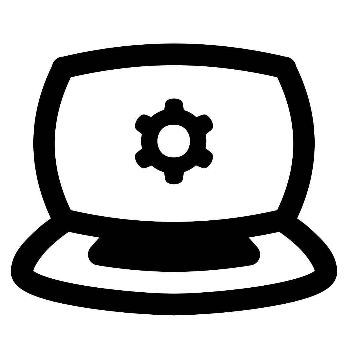 puffy outline style laptop settings icon