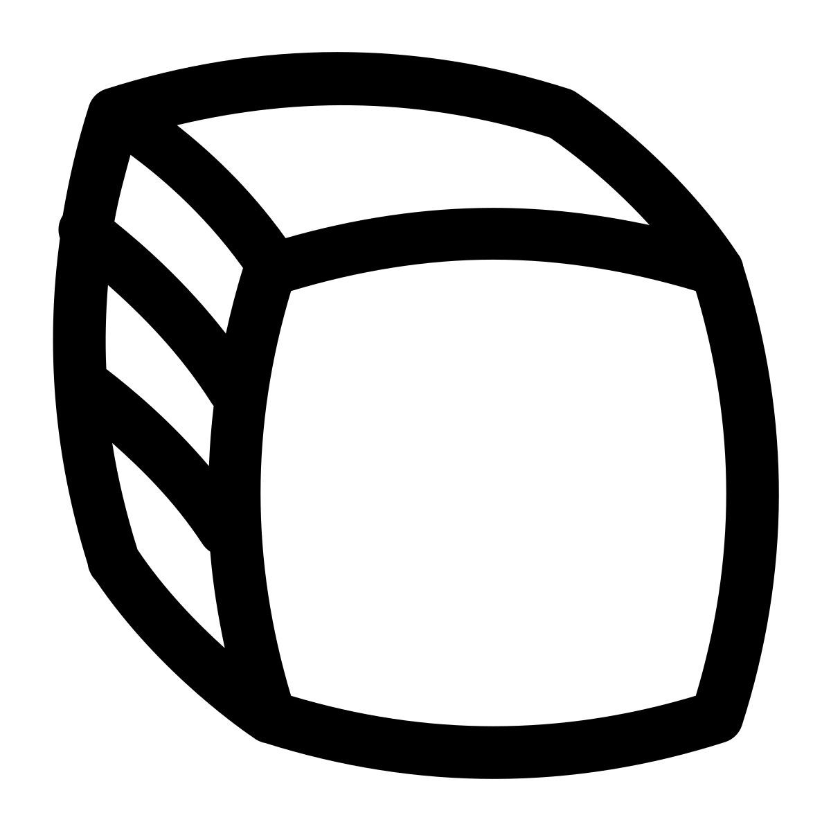 puffy outline style cube icon