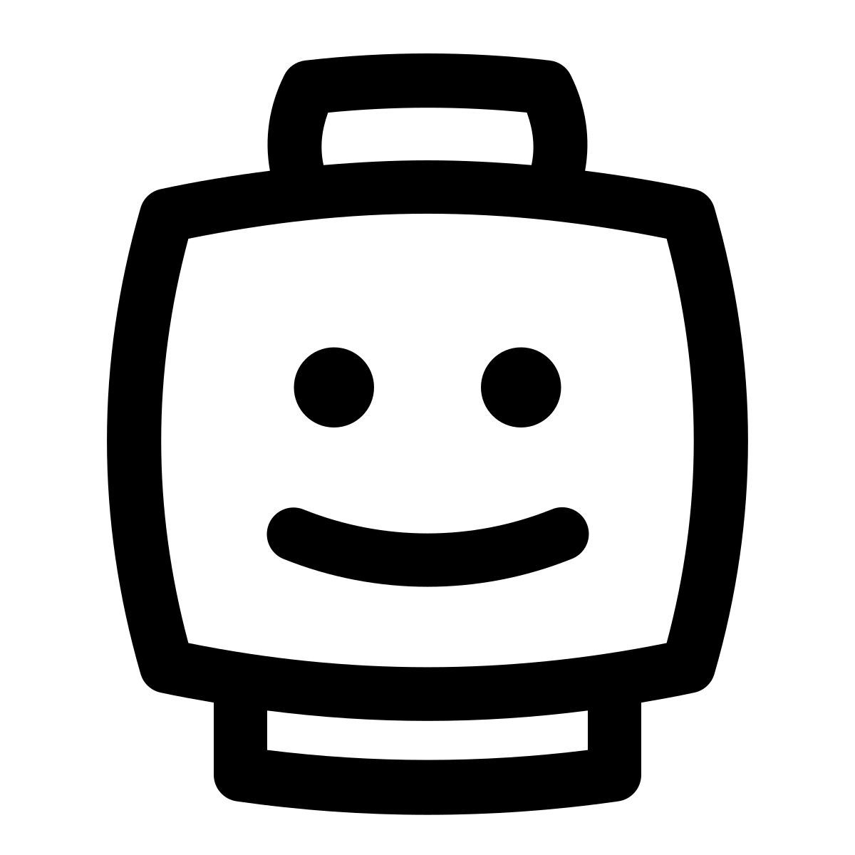 puffy outline style cabeça de lego icon