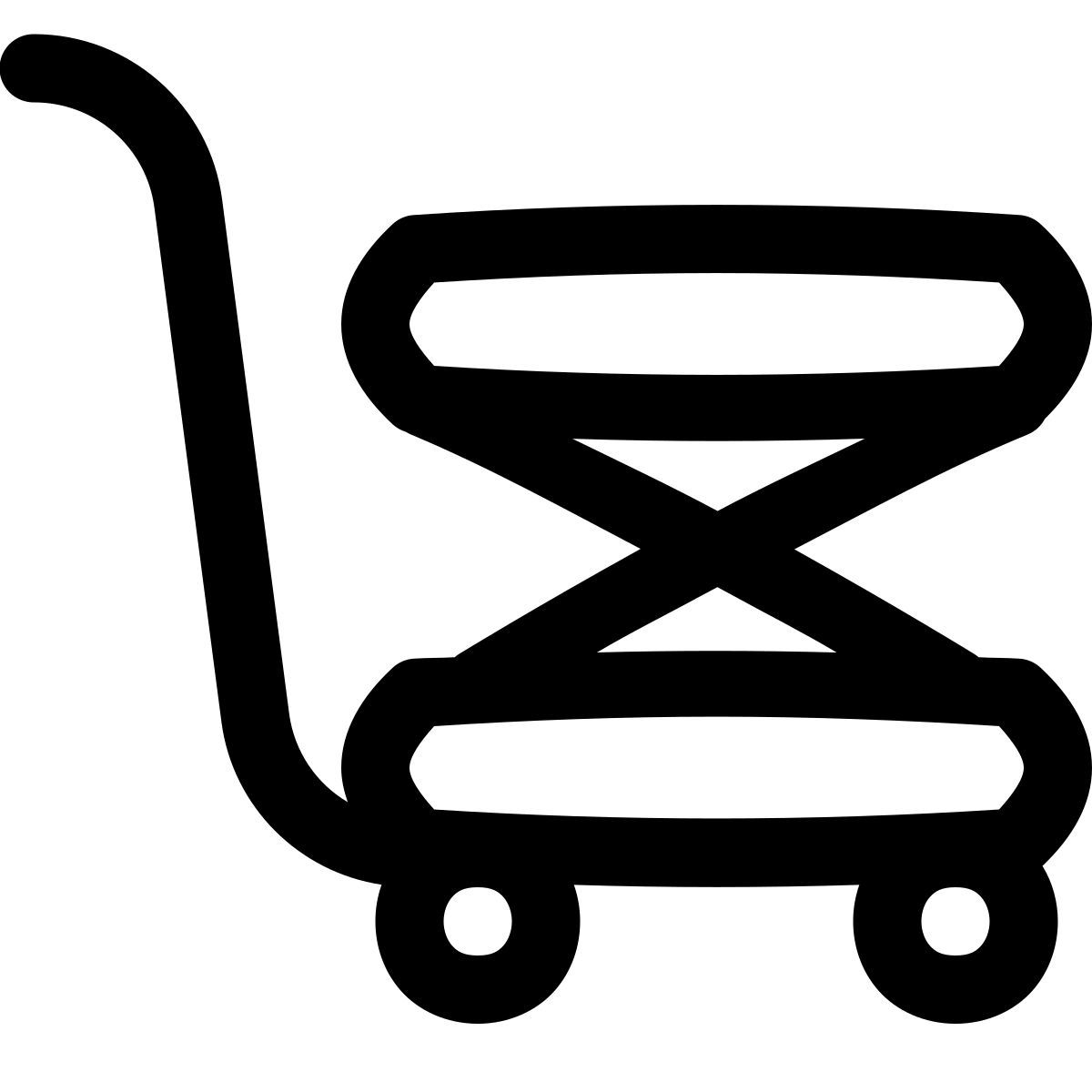 puffy outline style trolley icon