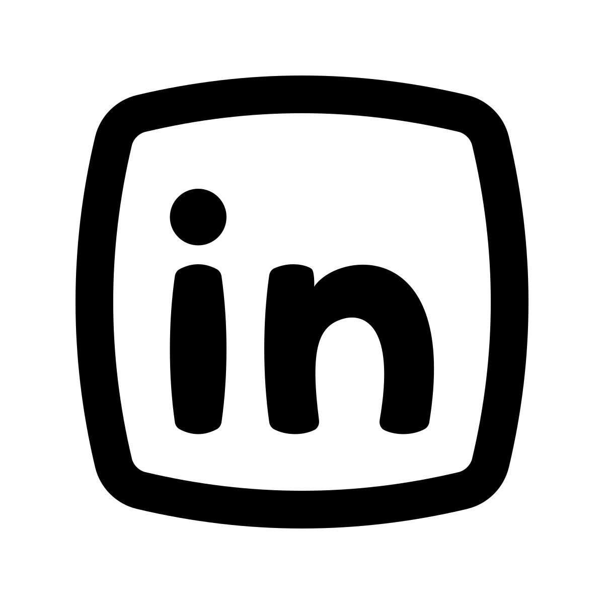 puffy outline style 링크드 인 icon