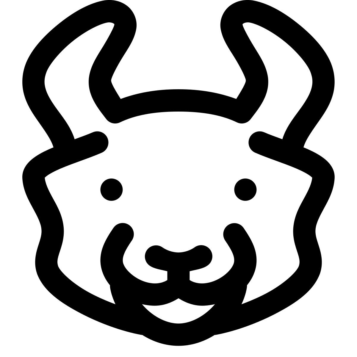 puffy outline style llama icon