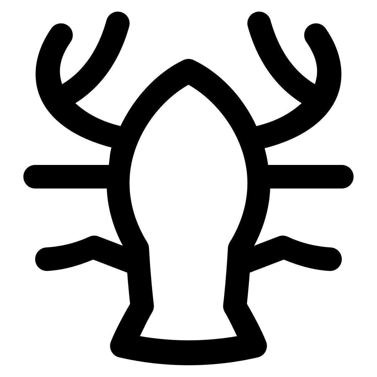 puffy outline style 龙虾 icon