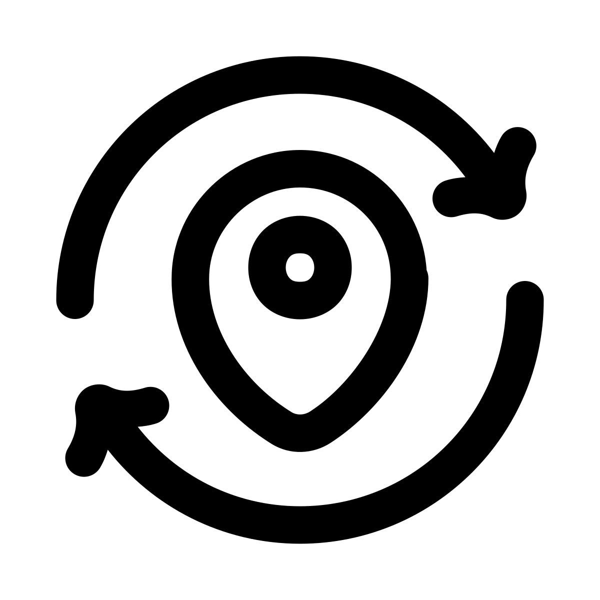 puffy outline style location update icon