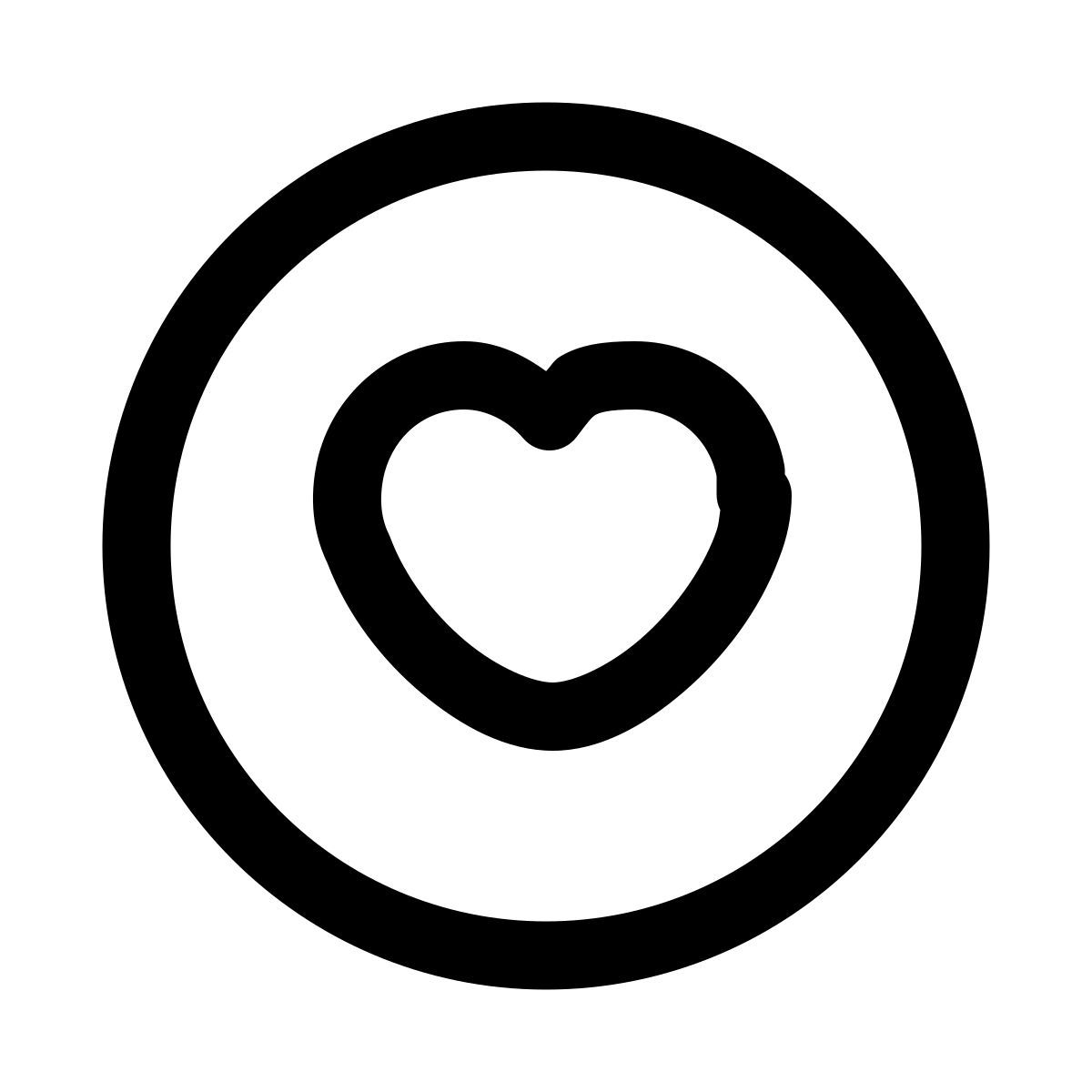 puffy outline style love circled icon